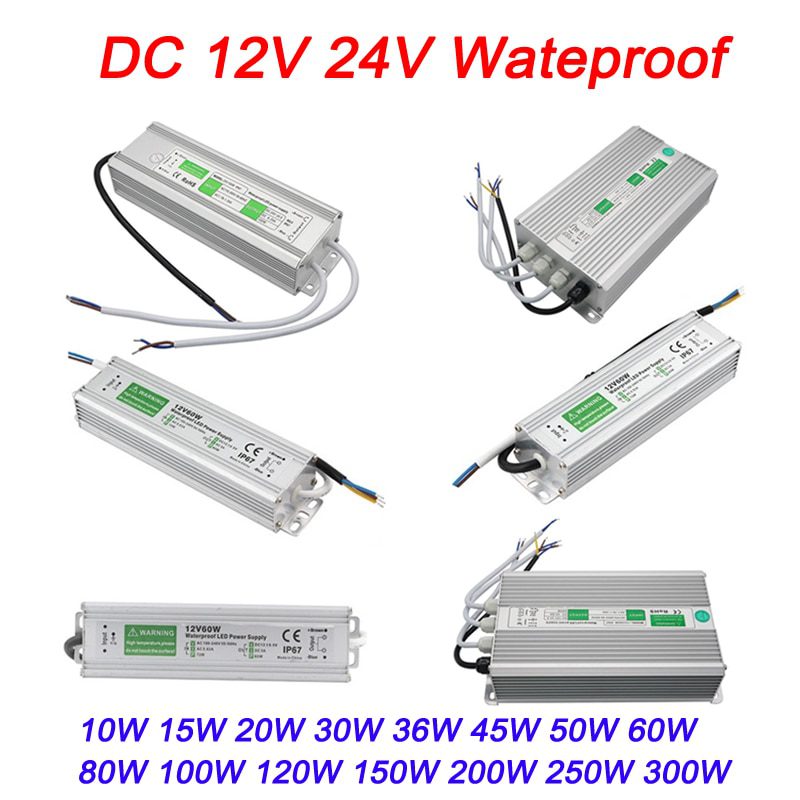 IP67 Waterproof Lighting Transformers DC 12V 24V Power Supply Led Driver For 5050 2835 3528 led strip light