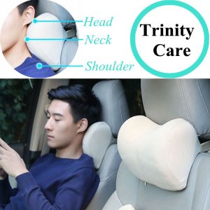 1PCS Car Headrest Neck Pillow for seat chair in auto Memory Foam cushion Fabric Cover soft Head rest travel support